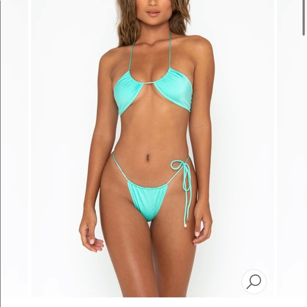 Sommer Swim Naomi side tie bikini bottom sychelles